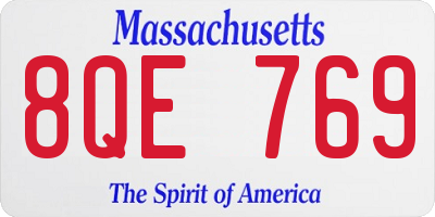 MA license plate 8QE769
