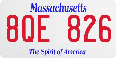 MA license plate 8QE826