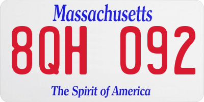 MA license plate 8QH092