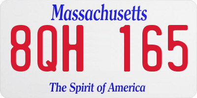 MA license plate 8QH165