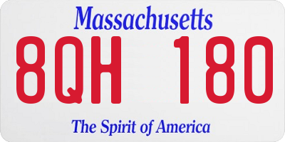 MA license plate 8QH180