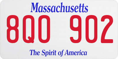 MA license plate 8QO902