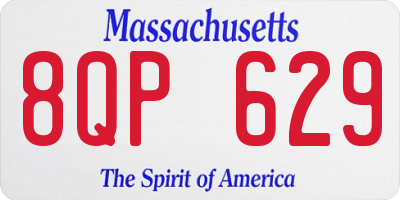 MA license plate 8QP629