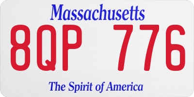 MA license plate 8QP776