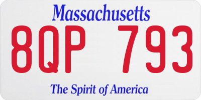 MA license plate 8QP793