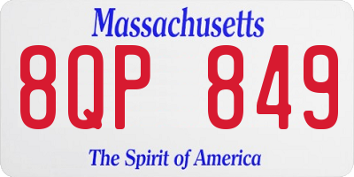MA license plate 8QP849