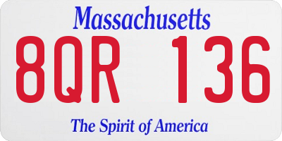 MA license plate 8QR136