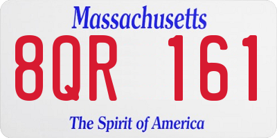 MA license plate 8QR161