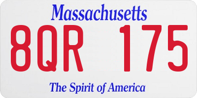 MA license plate 8QR175