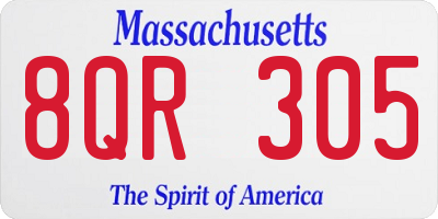 MA license plate 8QR305