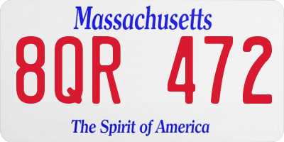 MA license plate 8QR472