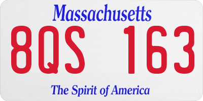 MA license plate 8QS163