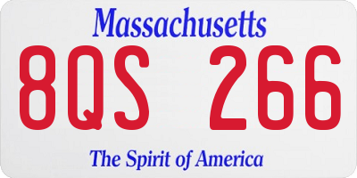 MA license plate 8QS266