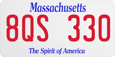 MA license plate 8QS330