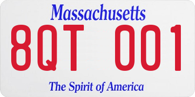 MA license plate 8QT001