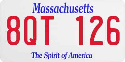 MA license plate 8QT126