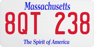 MA license plate 8QT238
