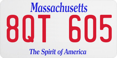 MA license plate 8QT605