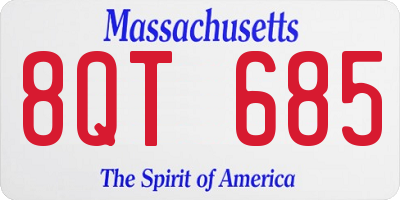 MA license plate 8QT685