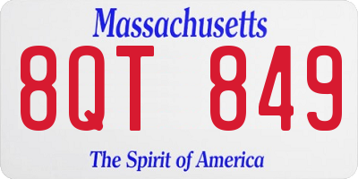MA license plate 8QT849