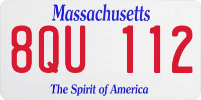 MA license plate 8QU112