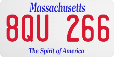 MA license plate 8QU266