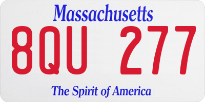 MA license plate 8QU277