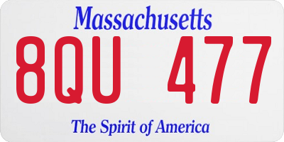 MA license plate 8QU477