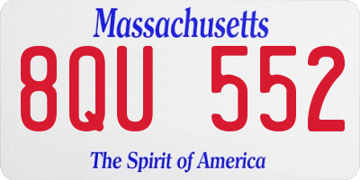 MA license plate 8QU552