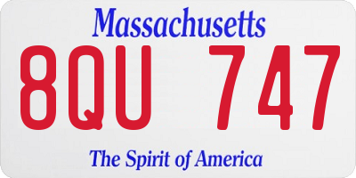 MA license plate 8QU747