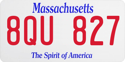 MA license plate 8QU827