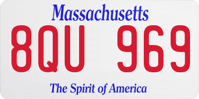 MA license plate 8QU969