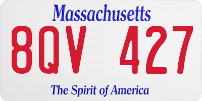 MA license plate 8QV427