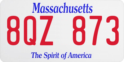 MA license plate 8QZ873