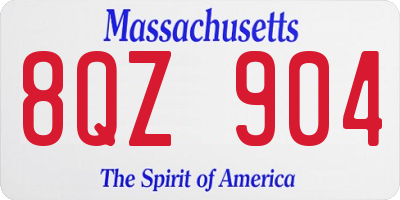 MA license plate 8QZ904
