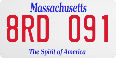 MA license plate 8RD091