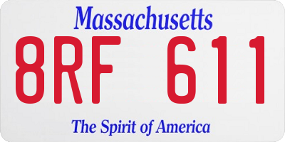 MA license plate 8RF611