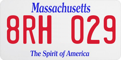 MA license plate 8RH029