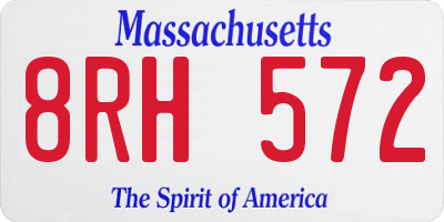 MA license plate 8RH572