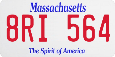 MA license plate 8RI564