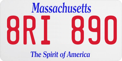 MA license plate 8RI890