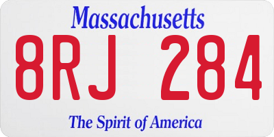 MA license plate 8RJ284