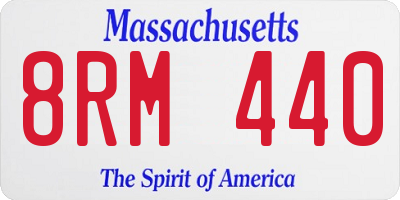 MA license plate 8RM440