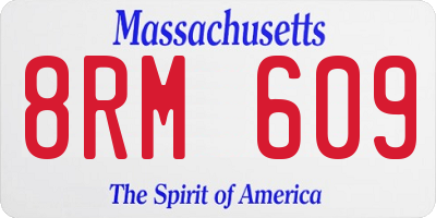 MA license plate 8RM609