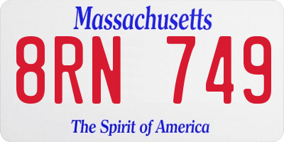 MA license plate 8RN749