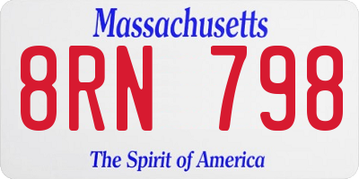 MA license plate 8RN798