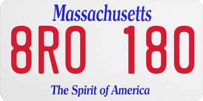 MA license plate 8RO180