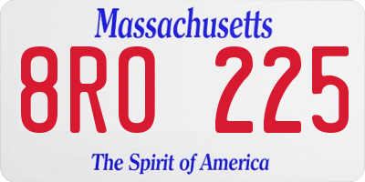 MA license plate 8RO225