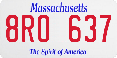 MA license plate 8RO637