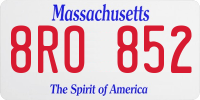 MA license plate 8RO852